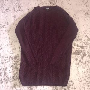 New condition Express maroon knit sweater dress